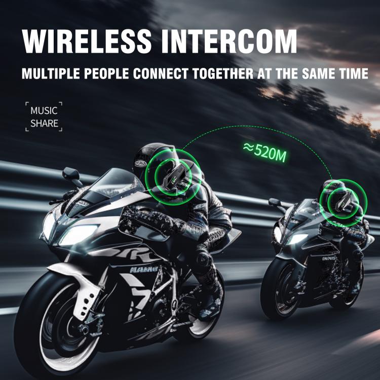 C6 IPX6 Waterproof LED Lighting Wireless Intercom Helmet Bluetooth Headset, Spec: Soft Mic - Motorcycle Walkie Talkie by buy2fix | Online Shopping UK | buy2fix