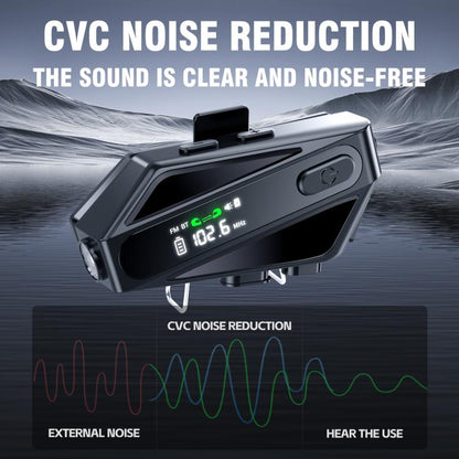 C6 IPX6 Waterproof LED Lighting Wireless Intercom Helmet Bluetooth Headset, Spec: Hard Mic - Motorcycle Walkie Talkie by buy2fix | Online Shopping UK | buy2fix