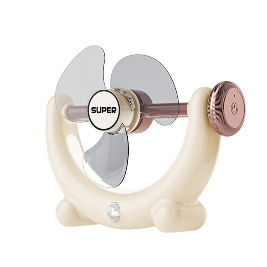 Multifunctional Fan Light Sound Big Wind Power With Light Wall Mounted Long Life Desktop Small Ceiling Fan, Color: Rechargeable Beige - Electric Fans by buy2fix | Online Shopping UK | buy2fix