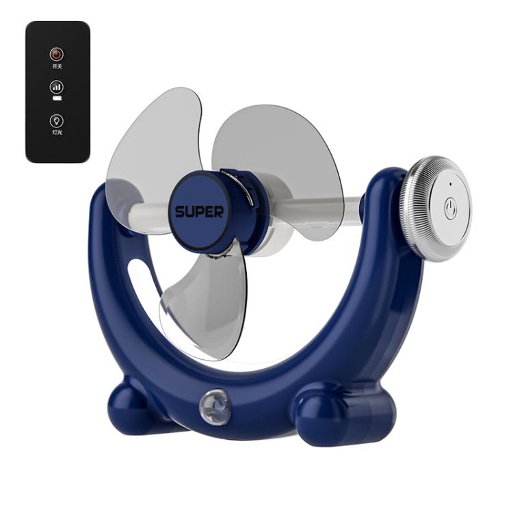 Multifunctional Fan Light Sound Big Wind Power With Light Wall Mounted Long Life Desktop Small Ceiling Fan, Color: Remote Control Blue - Electric Fans by buy2fix | Online Shopping UK | buy2fix