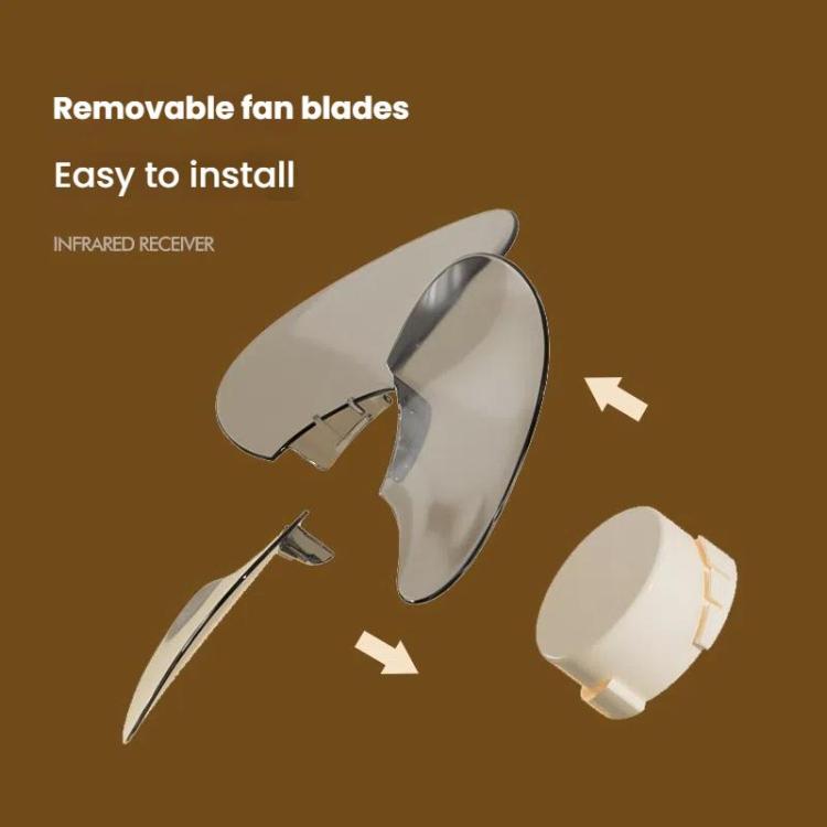 Multifunctional Fan Light Sound Big Wind Power With Light Wall Mounted Long Life Desktop Small Ceiling Fan, Color: Rechargeable Beige - Electric Fans by buy2fix | Online Shopping UK | buy2fix