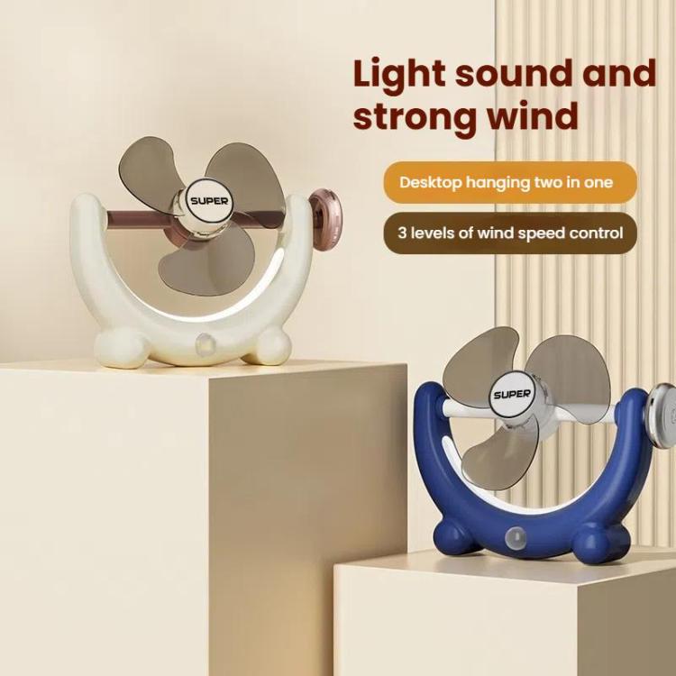Multifunctional Fan Light Sound Big Wind Power With Light Wall Mounted Long Life Desktop Small Ceiling Fan, Color: Remote Control Beige - Electric Fans by buy2fix | Online Shopping UK | buy2fix