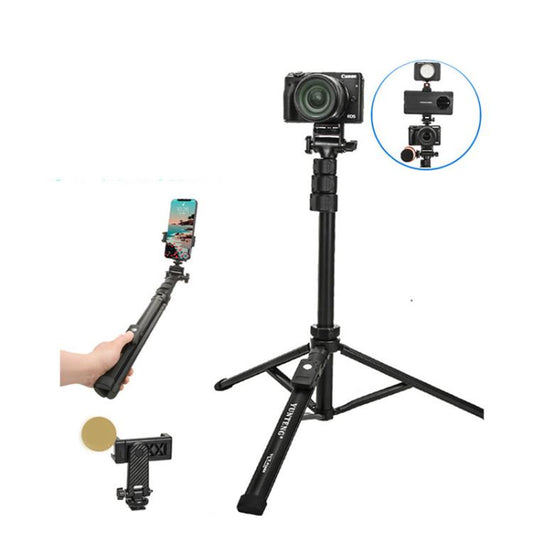 YUNTENG 91666L 18.5-67 Inch Adjustable Tripod Selfie Stick With Remote Control For Phone and Camera(Black) - Stand by YUNTENG | Online Shopping UK | buy2fix