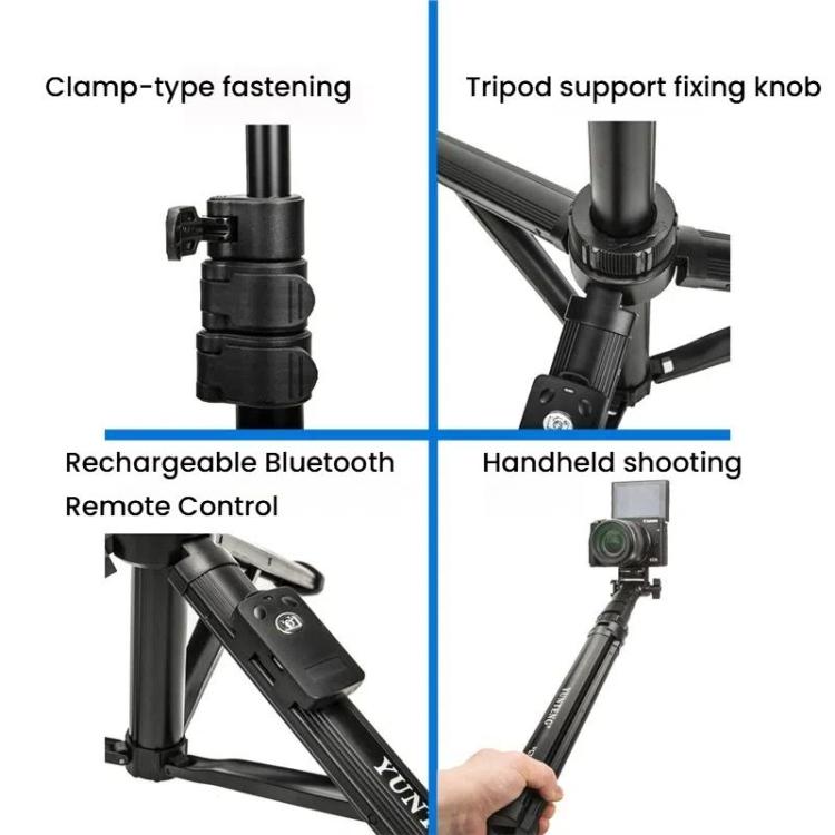 YUNTENG 91666L 18.5-67 Inch Adjustable Tripod Selfie Stick With Remote Control For Phone and Camera(Black) - Stand by YUNTENG | Online Shopping UK | buy2fix