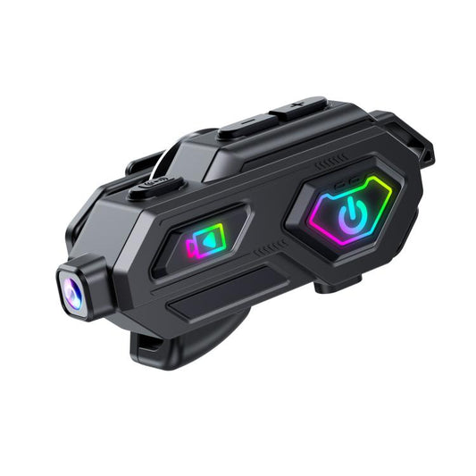 C8Max Motorcycle Intercom Video Helmet Bluetooth Headset HD Video Recorder, Spec: Soft and Hard Mics - Motorcycle Walkie Talkie by buy2fix | Online Shopping UK | buy2fix