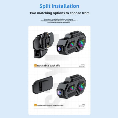 C8Max Motorcycle Intercom Video Helmet Bluetooth Headset HD Video Recorder, Spec: Soft Mic - Motorcycle Walkie Talkie by buy2fix | Online Shopping UK | buy2fix