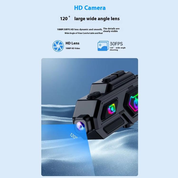 C8Max Motorcycle Intercom Video Helmet Bluetooth Headset HD Video Recorder, Spec: Soft and Hard Mics - Motorcycle Walkie Talkie by buy2fix | Online Shopping UK | buy2fix