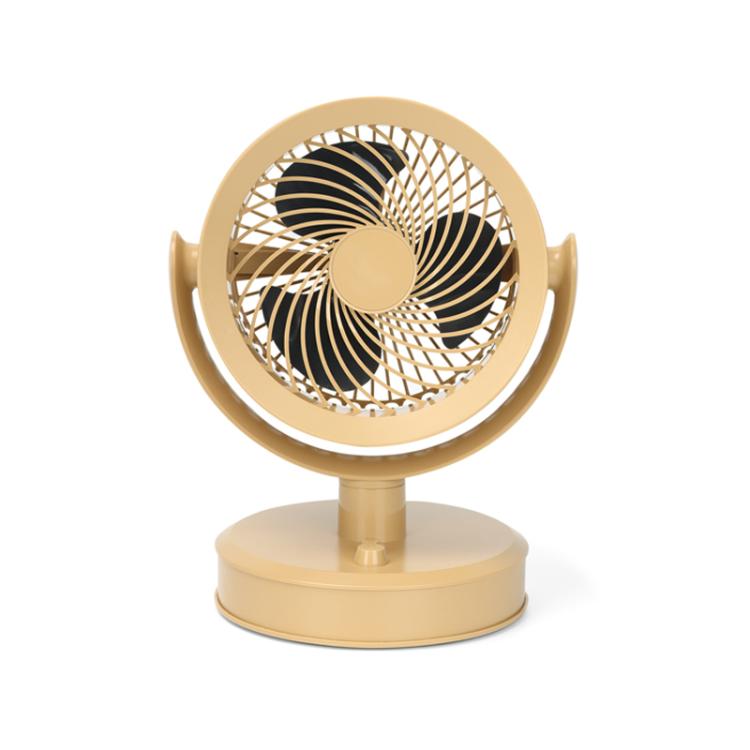 Desktop Fan Outdoor Student Office Portable Rechargeable USB Tabletop Small Fan, Color: Without Light (Khaki) - Electric Fans by buy2fix | Online Shopping UK | buy2fix