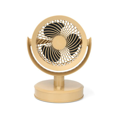 Desktop Fan Outdoor Student Office Portable Rechargeable USB Tabletop Small Fan, Color: Without Light (Khaki) - Electric Fans by buy2fix | Online Shopping UK | buy2fix