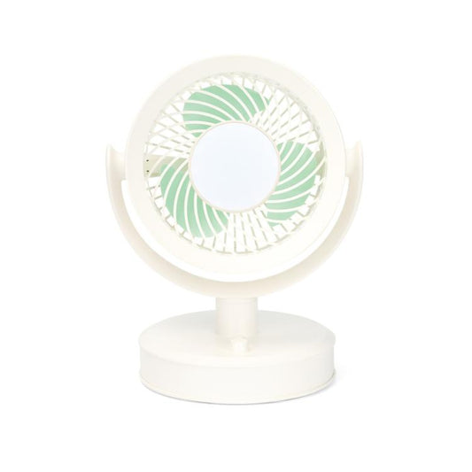 Desktop Fan Outdoor Student Office Portable Rechargeable USB Tabletop Small Fan, Color: With Light (White) - Electric Fans by buy2fix | Online Shopping UK | buy2fix