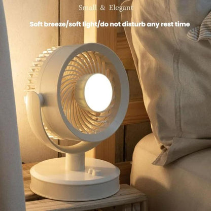 Desktop Fan Outdoor Student Office Portable Rechargeable USB Tabletop Small Fan, Color: With Light (White) - Electric Fans by buy2fix | Online Shopping UK | buy2fix