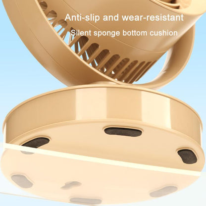 Desktop Fan Outdoor Student Office Portable Rechargeable USB Tabletop Small Fan, Color: Without Light (Khaki) - Electric Fans by buy2fix | Online Shopping UK | buy2fix