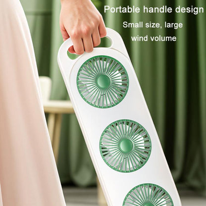 Simple Triple Turbine Design Fan Large Wind Desktop USB Charging Portable Home Outdoor Dormitory Fan(White-black) - Electric Fans by buy2fix | Online Shopping UK | buy2fix