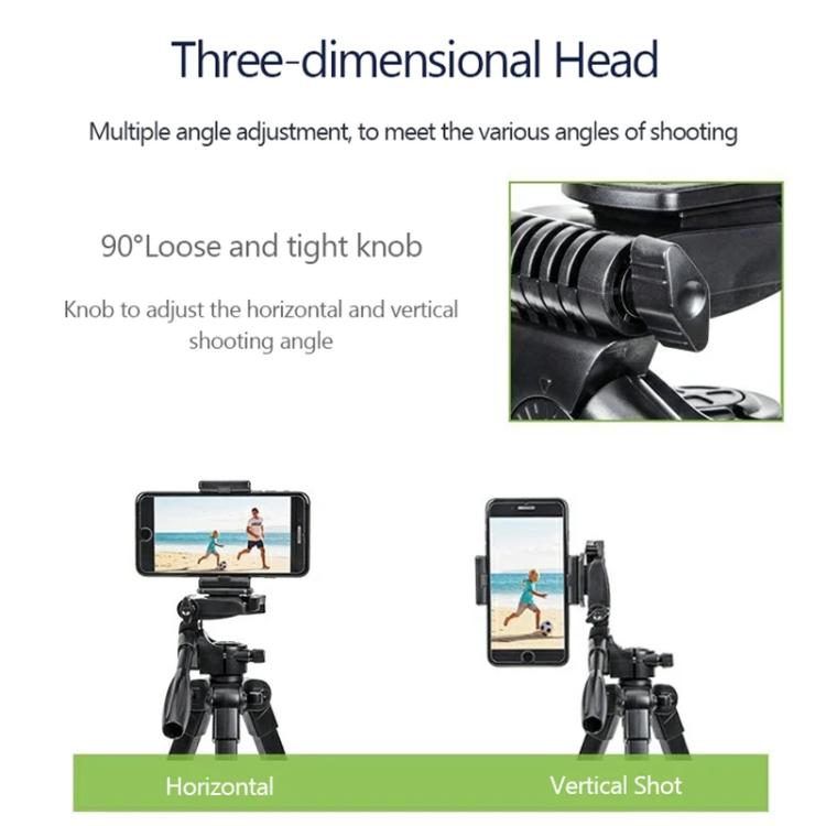 YUNTENG VCT-608 Adjustable Camera Tripod 11.8-25.4 Inch With 360 Degree Rotating 3-Way Pan Head & Gravity Hook(Black) - Tripods by YUNTENG | Online Shopping UK | buy2fix