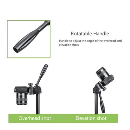 YUNTENG VCT-608 Adjustable Camera Tripod 11.8-25.4 Inch With 360 Degree Rotating 3-Way Pan Head & Gravity Hook(Black) - Tripods by YUNTENG | Online Shopping UK | buy2fix