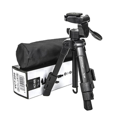 YUNTENG VCT-608 Adjustable Camera Tripod 11.8-25.4 Inch With 360 Degree Rotating 3-Way Pan Head & Gravity Hook(Black) - Tripods by YUNTENG | Online Shopping UK | buy2fix
