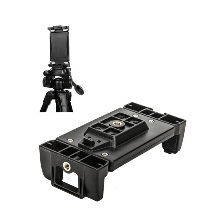 YUNTENG VCT-320 Adjustable Hot Shoe Tablet & Phone Mount Clamp Holder with Dual 1/4 Inch Screw Holes for 5.1-9.9 Inch Devices(Black) - Desktop Holder by YUNTENG | Online Shopping UK | buy2fix