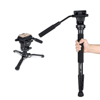YUNTENG VCT-588 Camera Monopod 65-166cm Aluminum Alloy DSLR Tripod Stand With Hydraulic Ball Head(Black) - Monopods by YUNTENG | Online Shopping UK | buy2fix
