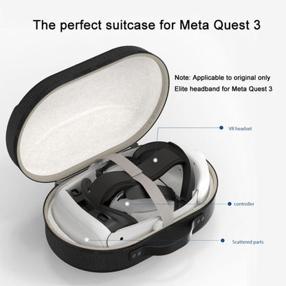 For Meta Quest 3 VR Glasses Storage Case EVA Anti-Pressure Hard Shell Storage Bag(Black) - VR Accessories by buy2fix | Online Shopping UK | buy2fix
