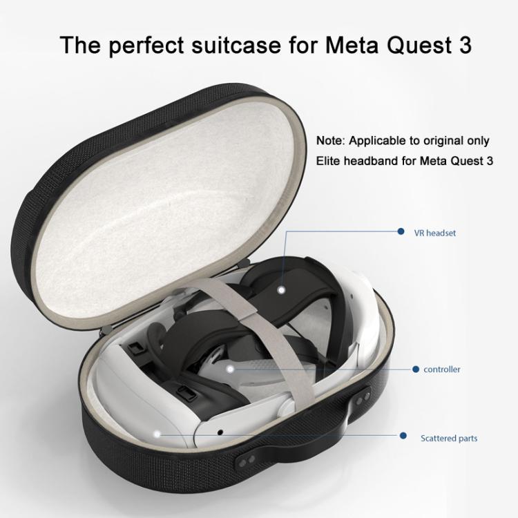 For Meta Quest 3 VR Glasses Storage Case EVA Anti-Pressure Hard Shell Storage Bag(Light Gray) - VR Accessories by buy2fix | Online Shopping UK | buy2fix