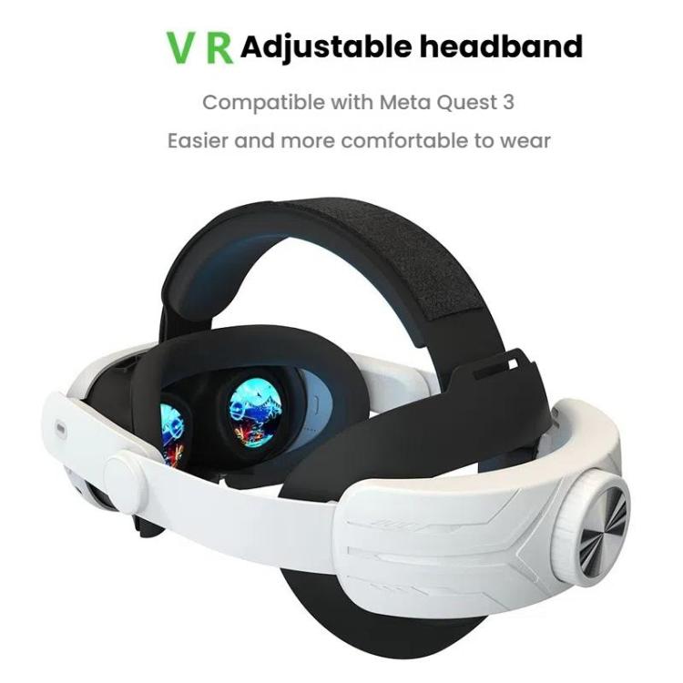 For Meta Quest 3 / 3S Adjustable Headband No Face Pressure VR Head Strap Accessories(Black) - VR Accessories by buy2fix | Online Shopping UK | buy2fix