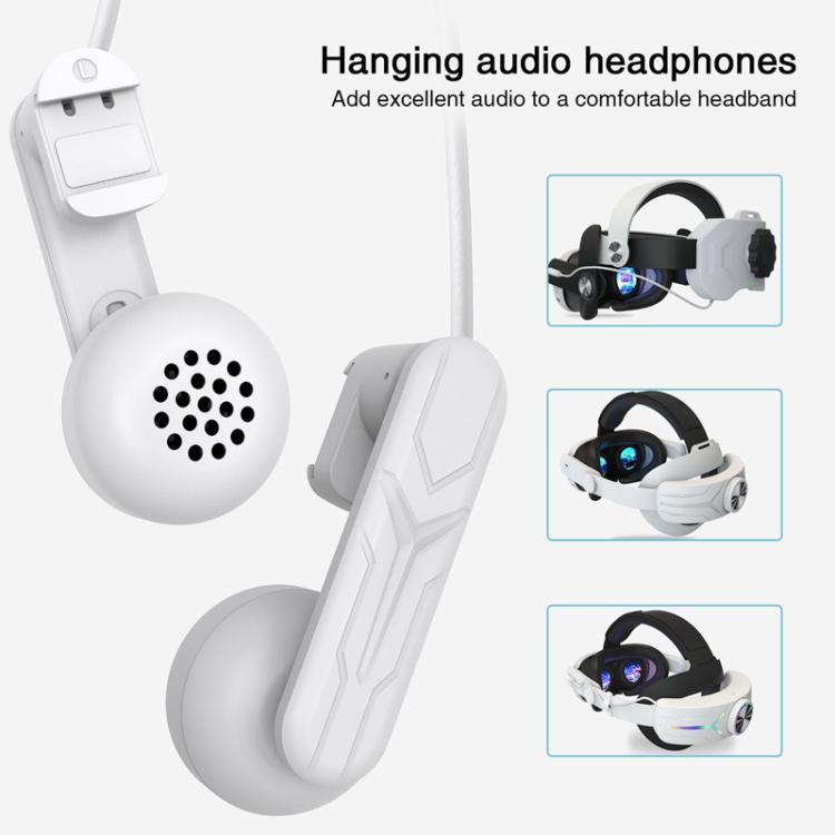 For Meta Quest 2 / 3 Independent Headphones Headband High Sound Speaker VR Accessory(White) - VR Accessories by buy2fix | Online Shopping UK | buy2fix