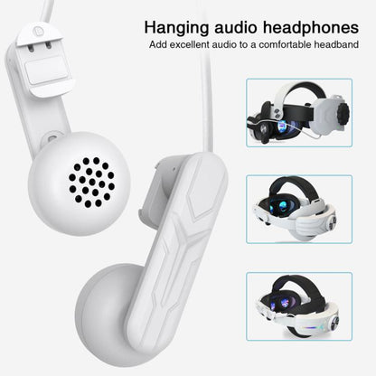 For Meta Quest 2 / 3 Independent Headphones Headband High Sound Speaker VR Accessory(White) - VR Accessories by buy2fix | Online Shopping UK | buy2fix