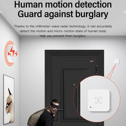 Tuya Zigbee Round Human Presence Sensor Millimeter Wave Radar Detection Built-in Illuminance Sensor - Smart Switch by buy2fix | Online Shopping UK | buy2fix