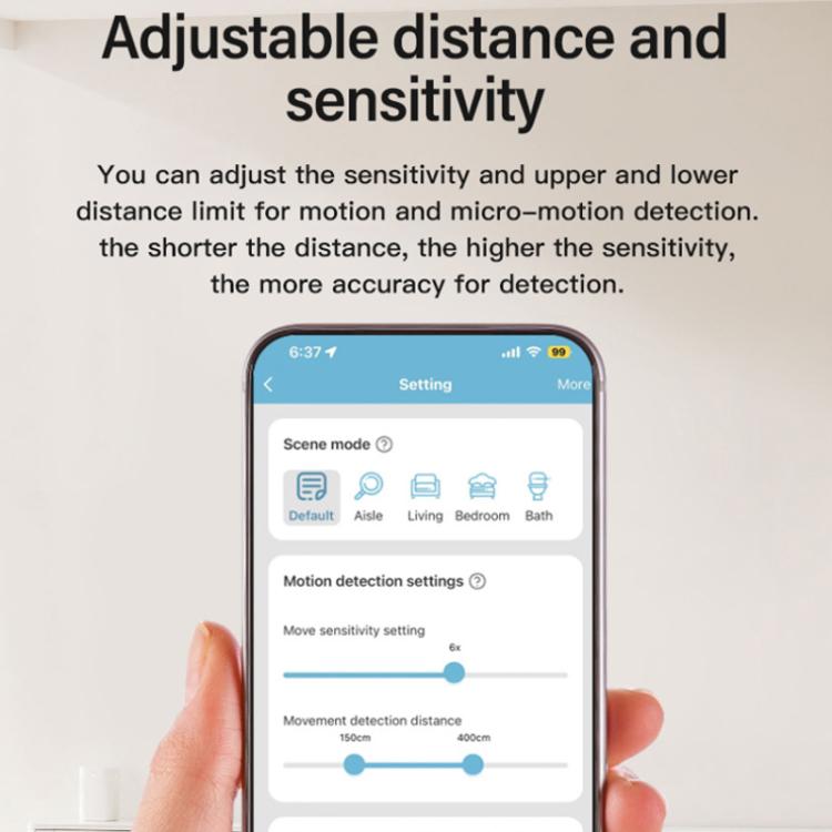 Tuya WiFi Round Human Presence Sensor Millimeter Wave Radar Detection Built-in Illuminance Sensor - Smart Switch by buy2fix | Online Shopping UK | buy2fix