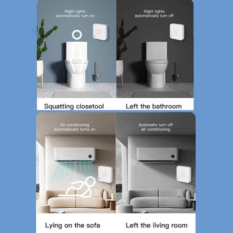 Tuya Zigbee Square Human Presence Sensor Millimeter Wave Radar Detection Built-in Illuminance Sensor - Smart Switch by buy2fix | Online Shopping UK | buy2fix