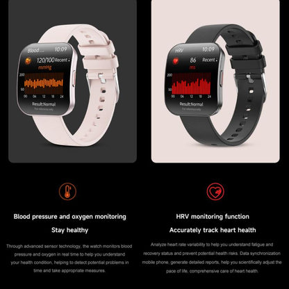 QS08 1.85 Inch Full-Screen Smart Watch with Real-Time Heart Rate/Blood Glucose/Blood Oxygen Monitor, SOS Alert, Sleep Tracking(Pink) - Smart Watches by buy2fix | Online Shopping UK | buy2fix
