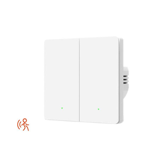 Compatible Tuya ZigBee Smart Light Switch With Radar Motion Sensor No Capacitor Required 2-Gang - Smart Switch by buy2fix | Online Shopping UK | buy2fix