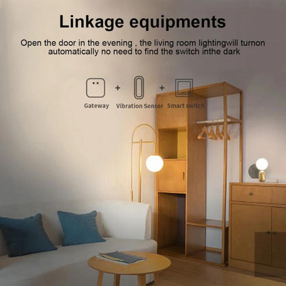 Compatible Tuya ZigBee Smart Vibration Tilt Sensor Real Time Shock Alarm Security Protection - Smart Switch by buy2fix | Online Shopping UK | buy2fix