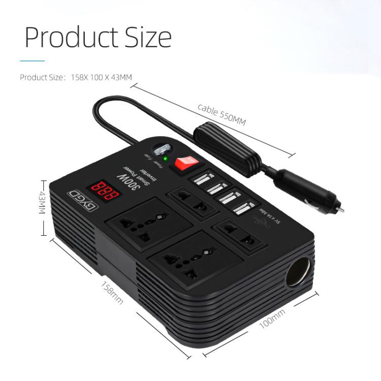 E8982 300W Car Inverter DC 12V To AC 220V Car Laptop USB Charging Universal Converter Power Adapter - Others by buy2fix | Online Shopping UK | buy2fix