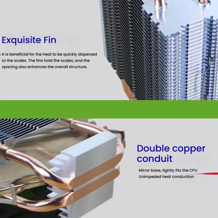 EVESKY CPU Cooler PC Radiator 1850-2200 RPM Quiet Fan For Intel LGA775/115x/1366 & AMD AM2/AM3 Sockets - Fan Cooling by EVESKY | Online Shopping UK | buy2fix