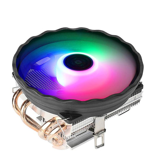 EVESKY  12cm RGB LED CPU Cooler with Dual Copper Heat Pipes Quiet Fan for Desktop Computers - Fan Cooling by EVESKY | Online Shopping UK | buy2fix