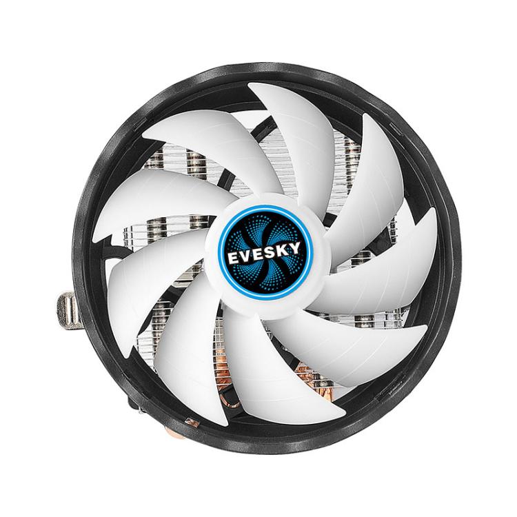 EVESKY  12cm RGB LED CPU Cooler with Dual Copper Heat Pipes Quiet Fan for Desktop Computers - Fan Cooling by EVESKY | Online Shopping UK | buy2fix