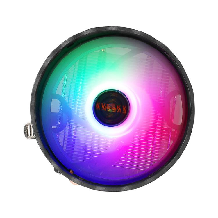 EVESKY  12cm RGB LED CPU Cooler with Dual Copper Heat Pipes Quiet Fan for Desktop Computers - Fan Cooling by EVESKY | Online Shopping UK | buy2fix