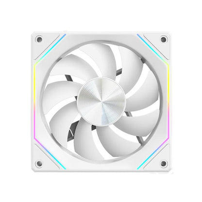 4RS 12cm Computer  Case Fan with Infinity Mirror ARGB Thermal Control & Ultra Quiet Cooling(Reverse White) - Fan Cooling by buy2fix | Online Shopping UK | buy2fix