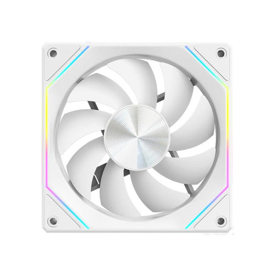 4RS 12cm Computer  Case Fan with Infinity Mirror ARGB Thermal Control & Ultra Quiet Cooling(Reverse White) - Fan Cooling by buy2fix | Online Shopping UK | buy2fix