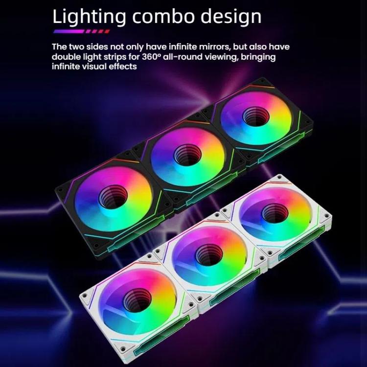 Prism 4RRO Computer Case Fan 12cm ARGB Sync PWM Quiet Cooling Fan(Reverse Black Frame) - Fan Cooling by buy2fix | Online Shopping UK | buy2fix