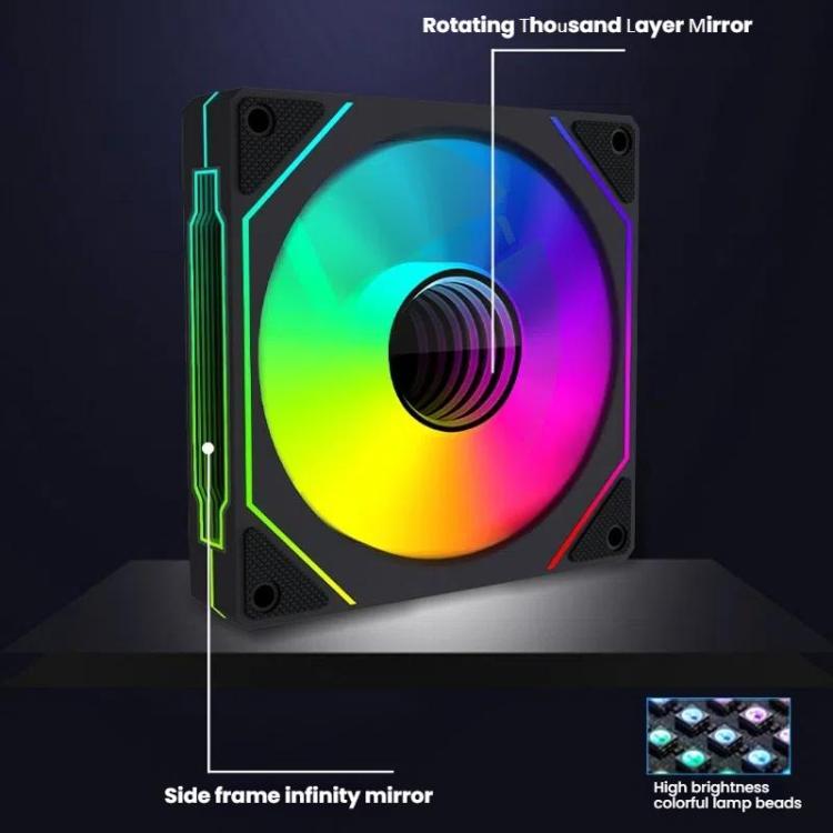 Prism 4RRO Computer Case Fan 12cm ARGB Sync PWM Quiet Cooling Fan(Reverse White Frame) - Fan Cooling by buy2fix | Online Shopping UK | buy2fix