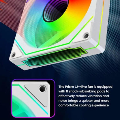 Prism 4RRO Computer Case Fan 12cm ARGB Sync PWM Quiet Cooling Fan(Forward Black Frame) - Fan Cooling by buy2fix | Online Shopping UK | buy2fix