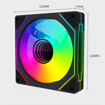 Prism 4RRO Computer Case Fan 12cm ARGB Sync PWM Quiet Cooling Fan(Reverse Black Frame) - Fan Cooling by buy2fix | Online Shopping UK | buy2fix