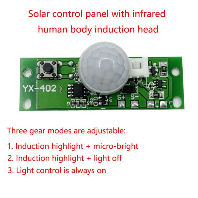 3.7V Infrared Human Sensor Solar Light Circuit Board Solar Wall Light Control Board PIR Wall Light Controller - Others by buy2fix | Online Shopping UK | buy2fix