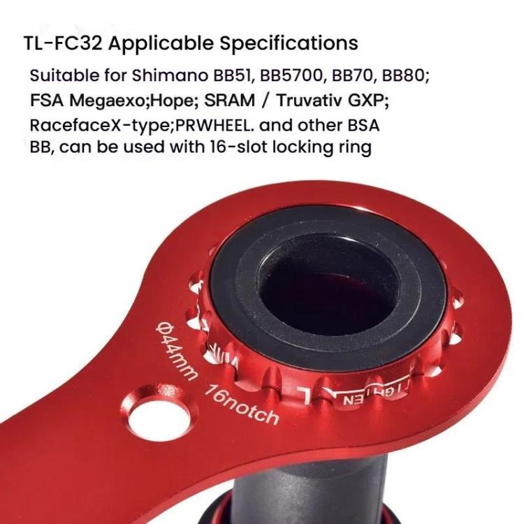 DECKAS DW-018 Aluminum Center Wrench Tool For DUB/TL-FC32/25/24 Multi-Function BB Wrench(Red) - Maintenance tools by DECKAS | Online Shopping UK | buy2fix