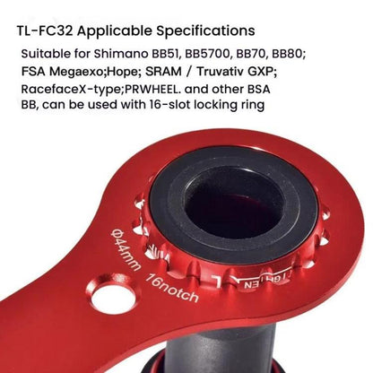 DECKAS DW-018 Aluminum Center Wrench Tool For DUB/TL-FC32/25/24 Multi-Function BB Wrench(Red) - Maintenance tools by DECKAS | Online Shopping UK | buy2fix