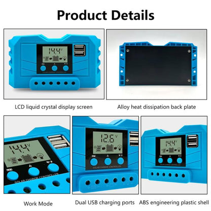 30A 12V 24V Lithium Lead Acid Solar Charge Controller PWM PV Controller With LCD Display - Others by buy2fix | Online Shopping UK | buy2fix