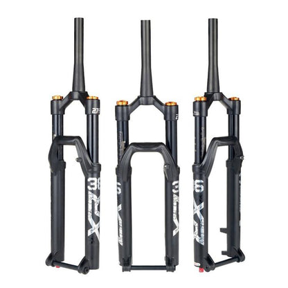 KRSEC XR36 Front Fork Straight Taper Tube Barrel Axle Mountain Bike Wire Damping Forks, Size: 27.5 inch(Black) - Front Fork by KRSEC | Online Shopping UK | buy2fix