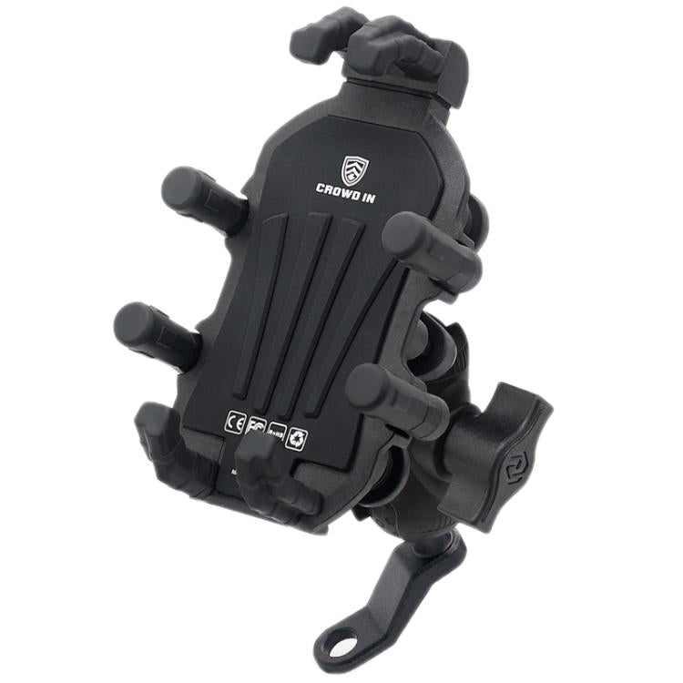 Motorcycle Rearview Mirror Mount Aluminum Alloy Shock-absorbing Mobile Phone Holder(Black) - Holder by buy2fix | Online Shopping UK | buy2fix